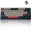 Keychron J2 Tastiera meccanica wireless, 2,4 GHz, Bluetooth QMK 75% Layout RGB, interruttore sostituibile a caldo, compatibile con Mac Windows Linux, keycap PBT non shine-through per gaming, blu scuro