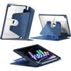 FINTIE Cover per iPad 9a/8a/7a Generazione 10,2 Pollici (2021/2020/2019) | con Portapenne & Supporto Verticale, Multi-angolo Trasparente Custodia Magnetica Ultra Stabile, Blu Scuro