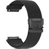 RUIMAYA Cinturino per Orologio in Nylon 20mm Compatibile con Garmin Vivoactive 6/5/3/Forerunner 55/245/645 Music, Cinturino Elastico Intrecciato per Orologio per Galaxy Watch 7/6/5, Nero Puro