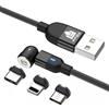 Filliano cavo magnetico ricarica rapida 3A trasferimento dati avvolgibile 1M rotazione 360-180 Cavo con 3 calamite per cavo usb type C e micro usb per ricarica universale