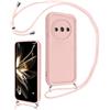 LEHEHE Cover per Xiaomi Redmi A3 4G / A3x / POCO C61 4G con Cordino Regolabile, Custodia Telefono a Tracolla e da Collo TPU Silicone Morbido Antiurto Cover Protezione Fotocamera-Rosa Chiaro