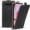 Verco Flip Cover per LG K51s, Custodia verticale Flip Case compatibile con LG K51s, Nero