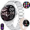 HIRREO Smartwatch da donna rotondo con funzione telefonica, 1,27 pollici, orologio fitness con frequenza cardiaca, pressione sanguigna, monitoraggio del sonno, SpO2, 110 modalità sportive, fitness tracker