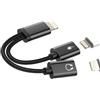 Kefiany Cavo di ricarica per iPhone, 2 in 1, adattatore doppio Lightning, splitter Apple MFI Aux su caricatore rapido, spina Fast Charger audio, accessorio per 14, 13, 12, 11, Pro Max X, XS XR SE, ip-NLFX