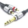 VITALCO Jack 6.3mm Stereo a 2x RCA Cavo 5m 2RCA a Jack 6.3 TRS Connettore Adattatore Audio Maschio Cinch