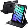 JETech Custodia Girevole per iPad mini A17 Pro/6ª Gen (2024/2021), Nero | Cover per 8,3 2024/2021, Supporto Rotante 360°, Retro Trasparente, Auto Svegliati/Sonno, Porta Pencil, Protezione Completa