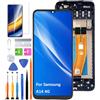 HLYGZX Display Schermo per Samsung A14 4G A145P A145R con Cornice | con kit di riparazione，PLS LCD，HD Display，Sostituire lo schermo,per Modello:A145RZSUEUB