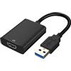 Herfair Adattatore da USB a HD per monitor, tipo 3.0/2.0 a HD, convertitore cavo 1080P, uscita connettore per computer portatile desktop con più Windows 11/10/8.1/8/7 (è necessario installare il