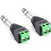 POPPSTAR Connettore jack audio (adattatore spina 6,35 mm maschio a terminal block 2-pin), 2 pezzi