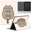 Stradvnaly Tablet Cover per Samsung Galaxy Tab A7 Lite 8,7 2021 SM-T225/T220, Moda Cartoon Cat Pusheen Cute Motivo Design con Funzione Pelle PU Holder Flip con Regolabile Tablet Protezione Antiurto Case,zampa