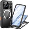 Lanhiem Cover per iPhone 18 Pro/iPhone 17 Pro IP68 Impermeabile Antiurto | Nero,Resistente,Waterproof,360 Completa,Integrale,Protezione Dello Schermo,Mag-Safe,Antipolvere,Anti Urto,Subacquea