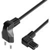 Eonvic Cavo di alimentazione da spina europea ad angolo retto a C7, 250 V, 2,5 A, spina di alimentazione tipo C CEE 7/16 a C7 per Dell Samsung Laptop Monitor LG Philips TV piccoli elettrodomestici 5 m