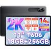Blackview Tablet 11 Pollici Android Tablet 18 GB RAM 256 GB ROM (1 TB TF), Display 2k, T606 Octa Core, 8200 mAh, Gemini AI, 13 MP + 8 MP, Widevine L1/OTG/Face ID/Bluetooth 5.0/Jack da 3,5 mm