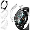 iVoler 3 Pezzi HD Clear Cover con Pellicola Protettiva per Huawei Watch GT 2 46mm, Copertura Completa Custodia Anti-Graffio Ultra Sottile Morbida TPU Case, 2 Trasparente + 1 Nero