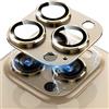 LanQii Kameraschutz Kompatibel mit iPhone 13 Pro/iPhone 13 Pro Max, Metall Panzerglasfolie Kamera Linse Protector, 9H Härte Kamera Schutzfolie für iPhone 13 Pro/iPhone 13 Pro Max, Golden