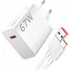 KADNITY Caricabatterie Xiaomi 67W Hyper Quick Charge + Cavo USB-C 6A (2M) - Ultra Veloce e Intelligente - Compatibile con Xiaomi (13 Pro, 12 Pro, 11T Pro), Samsung, iPhone 15, tablet, presa EU