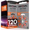Rayovac 120 Batterie Per Apparecchi Acustici Rayovac Extra Misura 13 + 8 Udivita | 15+1 Blister da 8 Pile