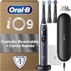 Oral-B iO 9 Spazzolino Elettrico, con 3 Testine di Ricambio, Custodia, Nero | 3 Testine di Ricambio per Spazzolino Elettrico, Ricaricabile, Custodia da Viaggio Ricaricabile, Pulizia Denti Efficace