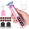 Dreamhigh Rimozione calli elettrica 2 in 1, 9 velocità regolabili con indicatore di batteria da 2000 mAh, versatile set di 40 dischi abrasivi e borsa per il trasporto (rosa)