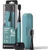 MIPOW Slim Pro i4 Spazzolino elettrico ricaricabile Smart Ultra Sonic 3 modalità custodia da viaggio magnetica e dock in ceramica, batteria lunga 60 giorni, setole morbide 2 teste IPX7 impermeabile