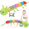 Accevo Baby Sensory Toy 0-6 Monate Musik Tier Plüsch Raupe Spielzeug für Kleinkind 0-3-6 Monate Tummy Time mit Baby Spiegel Crinkle Rassel 6-12 Monate Neugeborenes Junge Mädchen Ostern Geschenke