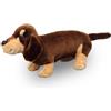 QWEPU Peluche a forma di cane bassotto, Bassotto di peluche morbido, tenero pupazzo per coccole e gioch,30 cm marrone