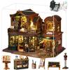 ELPHNUTSEY Casa delle bambole in miniatura, fai da te in legno 3D, mini kit fatto a mano, Tiny House Building Kit Music Movement per gli amanti del regalo (con cappuccio antipolvere)