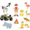meqbem Pantaworlds Play Kit Personaggi in Feltro Quiet Book Safari Animali-Quad | Set Personaggi in Feltro Libro Montessori Interattivo, Marionette da Mano per Bambini 0-5 Anni | Idea Regalo | Certificato CE