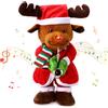 zerotop 13 Decorazione Natalizia Musicale con La Funzione Record, Alce di Natale Giocattoli di Peluche con Musica e Luci Giocattolo di Peluche che Canta Bambola di Pezza per il Regalo dei Bambini