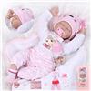 ZIYIUI Bambola Reborn 22 Pollici 55 Cm Realistico Bambole Reborn Femmine Bambole Reborn in Silicone Morbido Occhi Chiusi Neonato Regalo di Natale Reborn Toddler Regalo di Compleanno Giocattoli