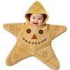 Meaunzyl Vestito Zucca Neonato, Baby Starfish Carino Halloween Costume Neonata,0‑12M | Costume da zucca caldo Footie con cappuccio Star pagliaccetto zip up all-in-one accogliente party loungewear neonati