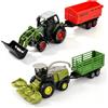 LTFIOON 2pcs Trattore Giocattolo, Trattore con Caricatore Frontale & Trinciatrice | Mini Fattoria Trattore Giocattolo Set con Caricatore e Trinciatrice - Giocattolo Agricolo Regalo per Bambini e Bambine