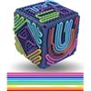 OnlyPRIME Cubo Sensoriale Montessori 3D, Sensory Activity Board Silicone, Giochi Sensoriali, Cubo Antistress con 20 Cordoncini