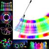 Papi Dada Set di 2 LED Poi Palline Giocoleria Fibra Ottica- Bolas Luminose da Giocoleria Ricaricabili Tramite USB con 20 Modalità di Luce | Premium Poi per Principianti e Professionisti | per Bambini e Adulti