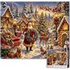 Tucocoo Puzzle con Babbo Natale e villaggio natalizio per adulti, 1000 pezzi, Golden Retriever e cervo, simpatici animali, giochi per la famiglia, decorazione da parete per la casa, idea regalo, 50 x 70 cm
