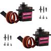 HAXIHA 2 Pezzi Micro Servo Motore Gear Servo ad Alta velocità,Mini Servo Analogico,per RC Smart Robot Helicopter Car Plane Boat,Auto Veicoli Modelli di Controllo (Nero)