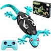 Skeufy Gecko - Gecko da parete, telecomandato, con rotazione a 360° e occhi LED, ricaricabile, per ragazzi e ragazze