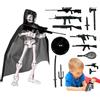 Generic Figura D'Azione Scheletro Giocattolo Set Cappello Mantello Giocattolo | Statua Teschio Per La Decorazione Della Casa Per Bambini, Libreria, Tavolo Da Pranzo, Decorazione, Multi-Articolazion
