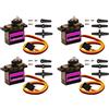 Greluma 4 Pz Kit Motore con Ingranaggi in Metallo per Micro servomotore 9G per Auto RC, Robot, Elicottero, Mini servi per Progetto Arduino