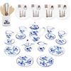 Odoria 1/12 Servizio da Tè Porcellana 15Pzs Miniaturas Accessori Casa Bambole con 16Pzs Piatti Posate e Utensili Cucina Miniatura, Uva