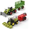 LTFIOON 2 Pezzi Trattore Giocattolo, Mini Fattoria Trattore Giocattolo Set | Mini Trinciatrice con Spandiconcime Trainato & Trattore con Caricatore Frontale - Giocattolo Agricolo Regalo per Bambini