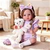 BABESIDE Bambole Reborn Bambina 50cm, Capelli Bruni Realistici Reborn | Bambole Reborn Realismo sorprendente, Morbido e coccoloso, Arti flessibili, Accessori inclusi, Sicuro e regalo perfetto