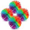 wuliwenwen 4 palline colorate Stringy Sensory Fidget - Palline morbide arcobaleno con pompon rimbalzanti