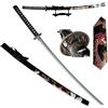 57 SPECIAL REPLICAS Katana in Legno di bambù Spada Decorativa 101 cm | Catana con Cintura, Supporto e Fodero in Legno Dipinto a Mano, per Costume di Carnevale, Anime Cosplay, Collezione, HK1138WD