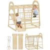 AIYAPLAY Telaio Arrampicata 6in1 Legno Jungle Gym Scivolo 3-6 Anni | Barre scimmia, anelli ginnastica, scala, rete arrampicata, gioco arrampicata interno.