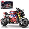 Reobrix Muscle Street - Modellino di moto per adulti, scala 1:8 | Ruota anteriore sterzante, pannelli laterali bicolore, 99042, decorazione per esposizione, regalo per gli amanti della moto