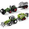 LTFIOON 2 Pezzi Trattore Giocattolo, Mini Fattoria Trattore Giocattolo Set | Trattore con Pinza & Pressa per Balle Rotonde + Trattore con Forca & Cisterna per Liquame - Giocattolo Agricolo Regalo