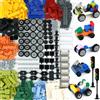 BroTex Set di ruote e assi con ruote sterzanti e parabrezza e semaforo, oltre 400 pezzi di mattoncini classici e kit di parti di auto, veicoli di base di blocchi di costruzione di massa con pneumatici