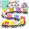 Zenovate Trenino Legno Magnetico, Montessori Giochi Bambini 1 2 3 Anni con Numeri e Animali, Giocattolo Educativo per Bimbo Maschio e Femmina, Giochi Educativi Montessori Regalo Bambino 1 2 3 Anni