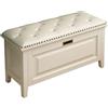 BHFPFZA Panca Porta Scarpe in Legno con Cuscino, scarpiera autoportante con cassetti Pieghevoli, Contenitore per Ingresso, 99,1 x 35,6 x 45,7 cm, Bianca. Perfetta per corridoio e Armadio.